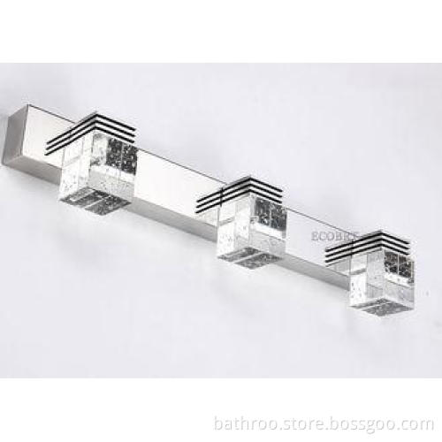 Crystal 220v modern 3 lights LED Mirror Light waterproof 65